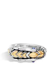 John Hardy Legends Naga 18k Gold Silver Ring With Sapphires