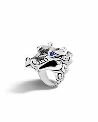 John Hardy Legends Naga Silver Ring With Sapphires Size 7
