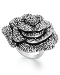 Macy's Sterling Silver Ring Marcasite Flower Ring