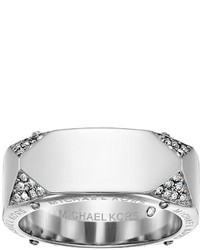 Michael Kors Michl Kors Brilliance Banded Ring With Logo And Pave Crystal Ring