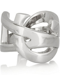 Saint Laurent Monogramme Silver Tone Ring