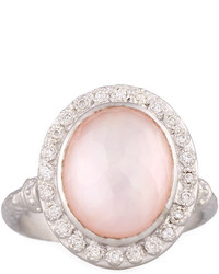 Armenta New World Rose Quartz Mother Of Pearl Doublet Ring With Diamonds Size 65