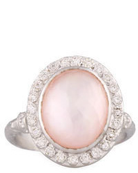 Armenta New World Rose Quartz Mother Of Pearl Doublet Ring With Diamonds Size 65