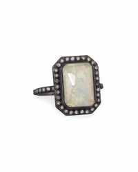 Armenta Old World Midnight Opal Ice Quartz Triplet Ring With Diamonds