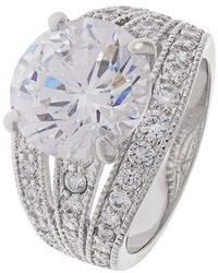 Michela Pave Accented Solitaire Ring