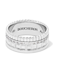 Boucheron Quatre Radiant Edition Small 18 Karat White Gold Diamond Ring