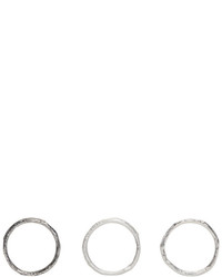 Pearls Before Swine Set Of Three Silver Two Tone Stacking Rings