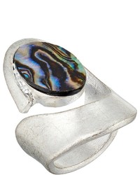 Robert Lee Morris Silver And Abalone Cut Out 75 Ring Ring