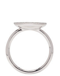Marc Jacobs Silver Enamel Logo Disc Ring