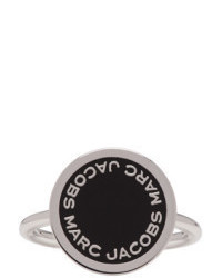 Marc Jacobs Silver Enamel Logo Disc Ring