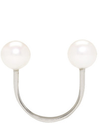 Saskia Diez Silver Pearl Sling Ring