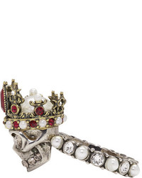 Alexander McQueen Silver Queen Skull Ring
