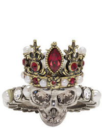 Alexander McQueen Silver Queen Skull Ring
