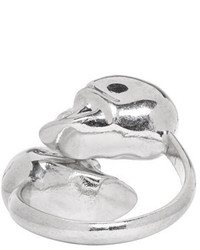 Alexander McQueen Silver Twin Skull Ring