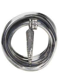 Ann Demeulemeester Silver Wound Wire Pendent Ring