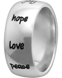 Stainless Steel Live Grow Faith Inspirational Ring