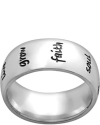 Stainless Steel Live Grow Faith Inspirational Ring