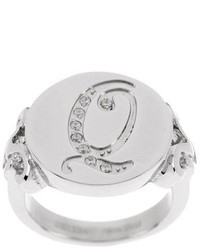 Steel By Design Stainless Steel Crystal Initial Ring
