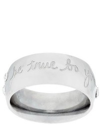 Steel By Design Stainless Steel Message Ring With Crystal Detail