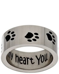 Steel By Design Stainless Steel You Left Your Paw Prints On My Heart Ring