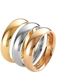 Steel City Stainless Steel Tri Tone Stack Ring Set