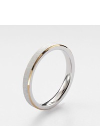 Steel City Stainless Steel Two Tone Brushed Ring