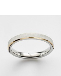 Steel City Stainless Steel Two Tone Brushed Ring