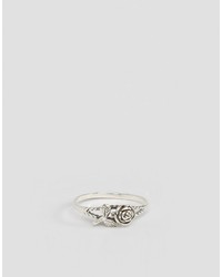 Reclaimed Vintage Sterling Silver Detailed Rose Ring