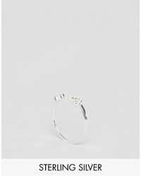 Asos Sterling Silver Open Mini Crystal Ring