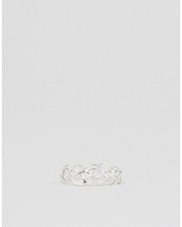 Asos Sterling Silver Plaited Wire Ring