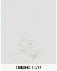 Asos Sterling Silver Plaited Wire Ring
