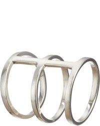 Loren Stewart Silver Triple Band Cage Ring Colorless