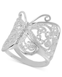 Touch of Silver Silver Plated Ring Butterfly Ring