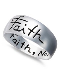 Unwritten Sterling Silver Ring Faith Script Ring