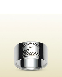 Gucci Wide Ring With Vintage Trademark Engraving