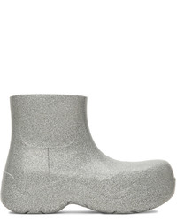 Silver Rubber Chelsea Boots