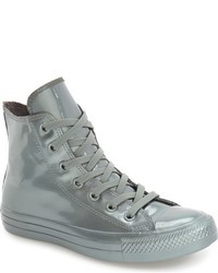 Silver Rubber High Top Sneakers