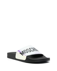 Moschino Iridescent Logo Strap Slides