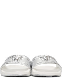 Versace Silver Medusa Slide Sandals