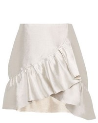 Topshop Petite Metallic Ruffle Miniskirt