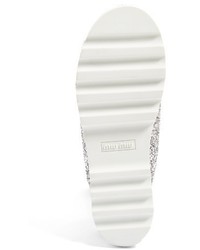 Miu Miu Crisscross Glitter Platform Sandal