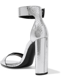 Tom Ford Metallic Ayers Sandals Silver