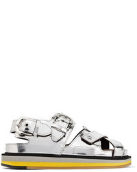 Maison Margiela Mirrored Leather Sandals Silver