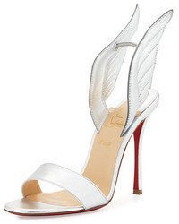 Christian Louboutin Samotresse 120mm Wing Red Sole Sandal Silver