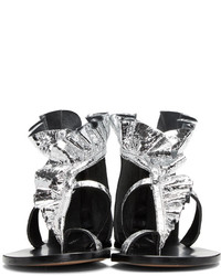 Isabel Marant Silver Audry Ruffle Sandals