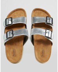 Pull&Bear Silver Platform Sandals