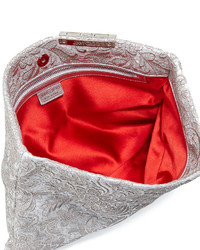 Jimmy Choo Chandra Soft Lace Clutch Bag Platinum