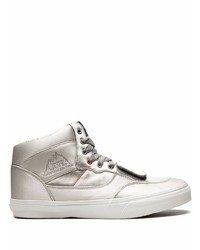 Silver Satin High Top Sneakers