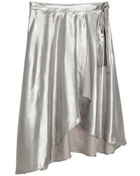 H&M Shimmering Metallic Wrap Skirt