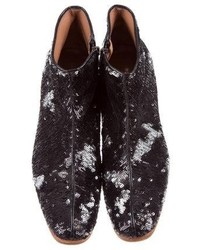 Sigerson Morrison Sequined Round Toe Ankle Boots